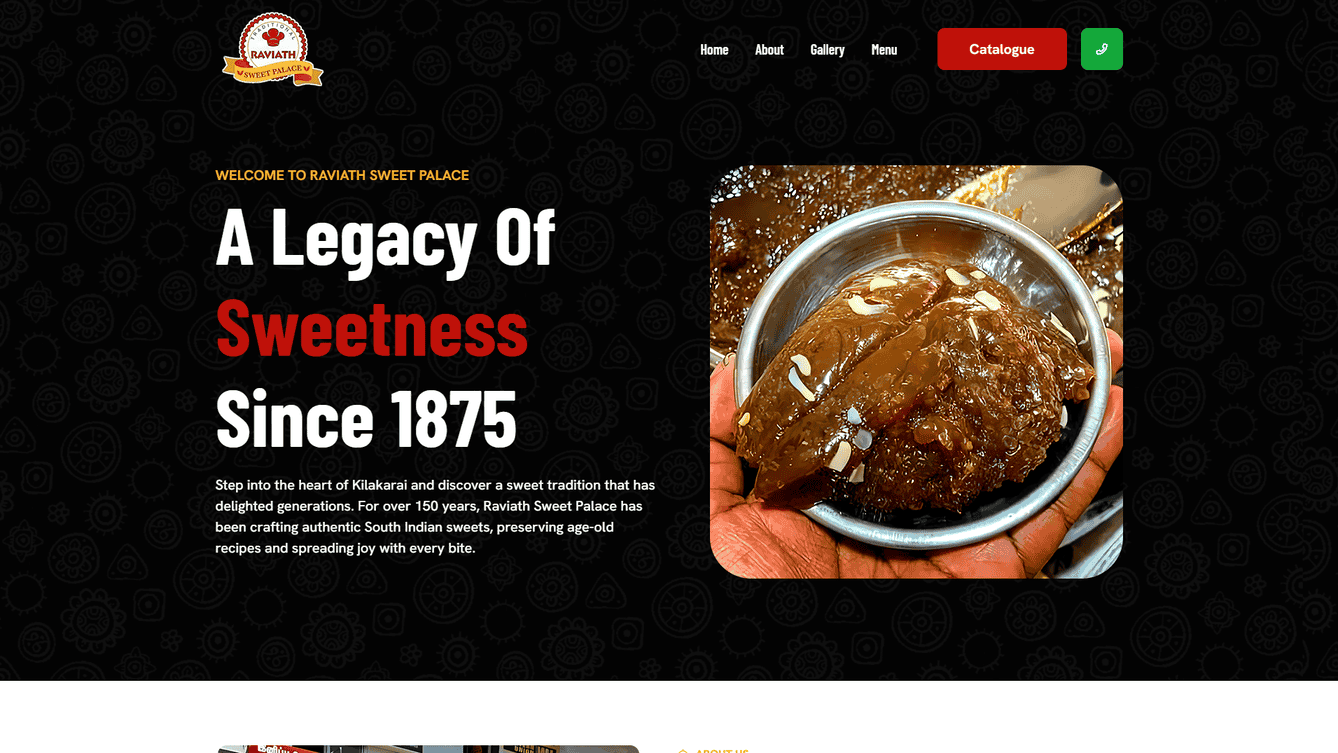 Raviath Sweet Palace has been crafting traditional sweets that celebrate culture, heritage, and love.